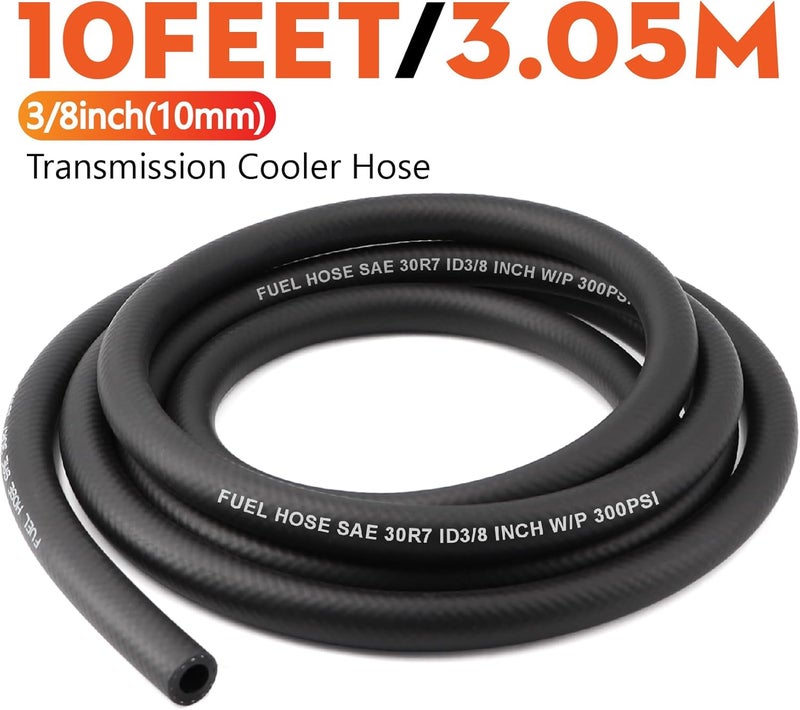 Taxutor 3/8 Inch ID Fuel Hose 10FT - Professional Grade SAE 30R7 Kit with 10 Clamps - High Pressure 300PSI for Gas, Oil, Diesel Lines in Cars, Boats, Generators - Image 5